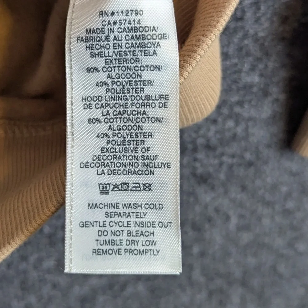 True Religion Arch TR Taping Pull Hoodie Tan Beige Horseshoe Logo Mens L